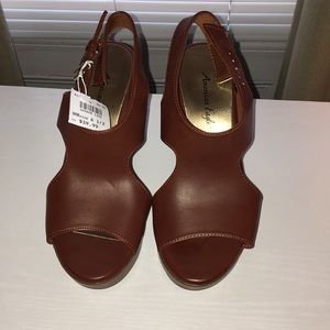 Brand New American Eagle Peep Toe Wedges